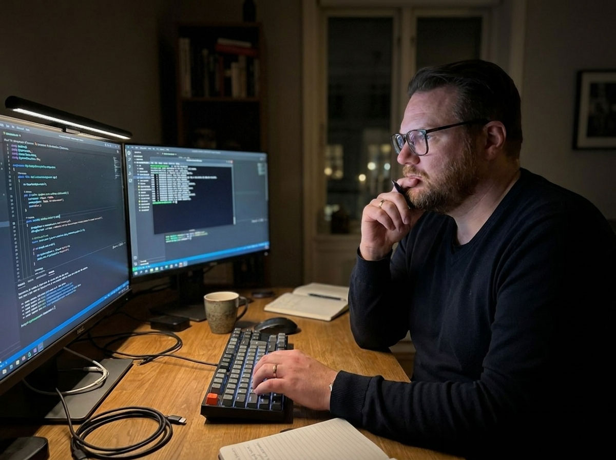 Karl-Erik Wångstedt vid arbetet